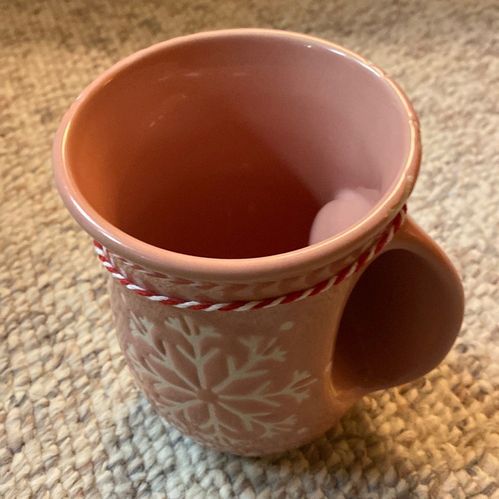 Tag Pink White Snowflake Mug